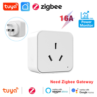 Tuya Smart Zigbee Socket AU Plug 3 Pins 16A Home Outlet with Power Monitoring Timing Voice Control Works with Alexa Google Home