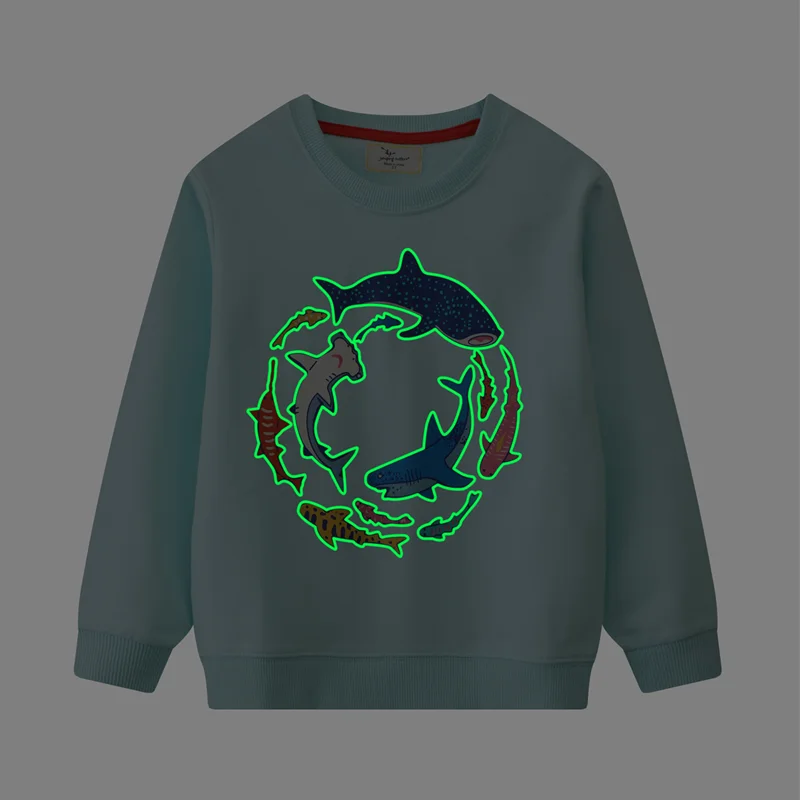 

Little maven 2024 Kids Clothes Boys Cartoon Luminous Whales Sweatshirt Cotton Autumn Fashion Baby Boys Tops Children's Clothing