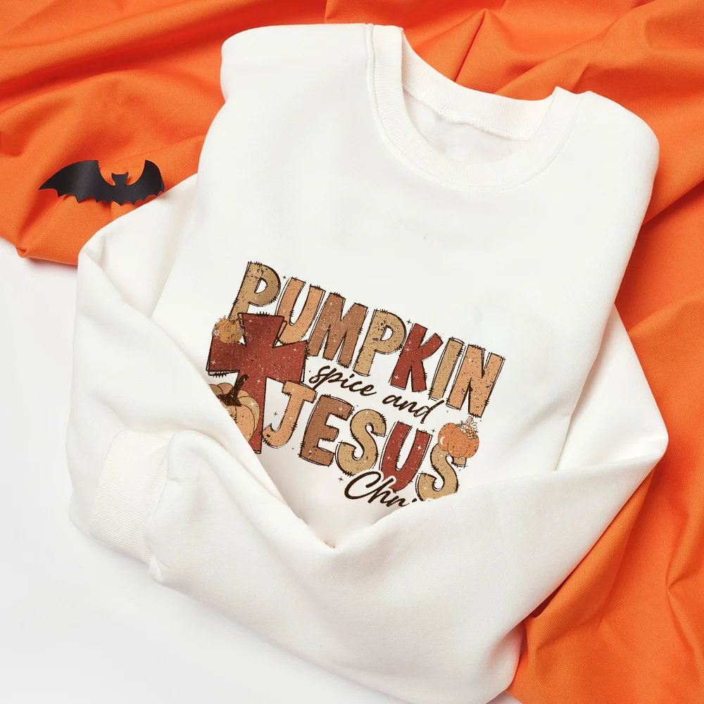 

Pumpkin Spice Jesus Christ Shirt Cute Fall Sweatshirt Christian October Autumn Clothing Ladies Autumn Thanksgiving Sweatshirt