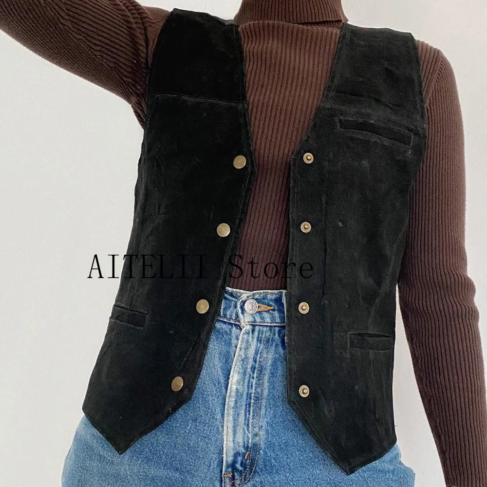 

Women's Suede Vest Lady Jackets Womens Coats and Jackets Sleeveless Vest Woman Hair Women's Vests Without Sleeve Best Female New