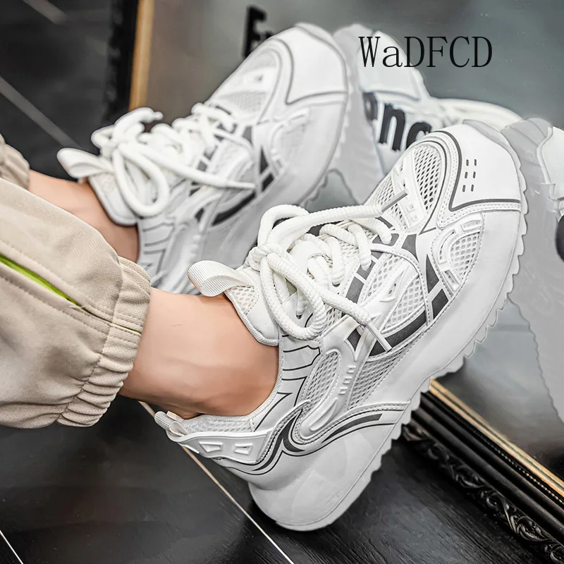 Chunky Sneakers Herren Designer Cover Bottom Sportschuhe Mode Lässig Leder Mesh Atmungsaktiv Erhöhte interne Plateauschuhe