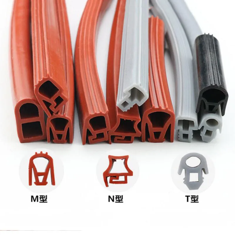 Tira de sellado de goma de silicona roja para puerta de horno, burlete de alta temperatura, máquina de arroz al vapor, piezas de horno, 1 M