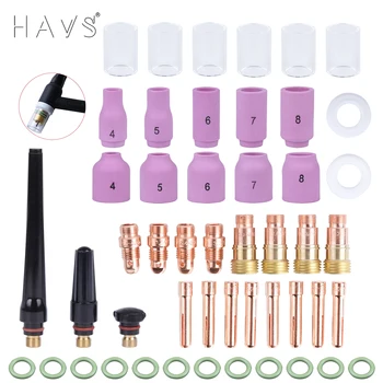 49pcs TIG Welding Torch WP17 WP18 WP26 TIG 10 Gas Lens Stubby High Temperature Glass Cup Kit Durable Practical Accessories