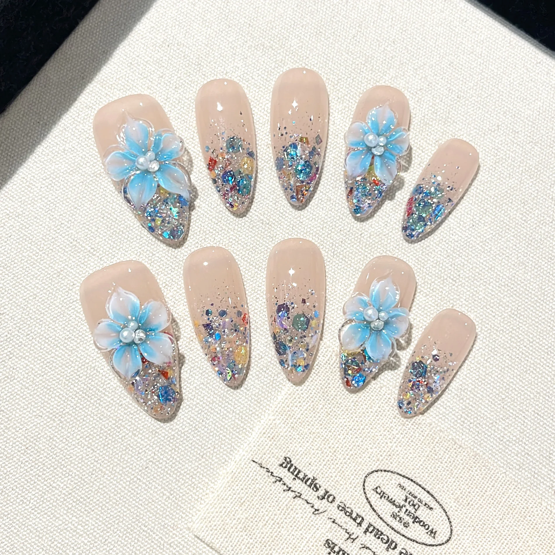 Nail Art Press On - 10 штук накладных ногтей ручной работы