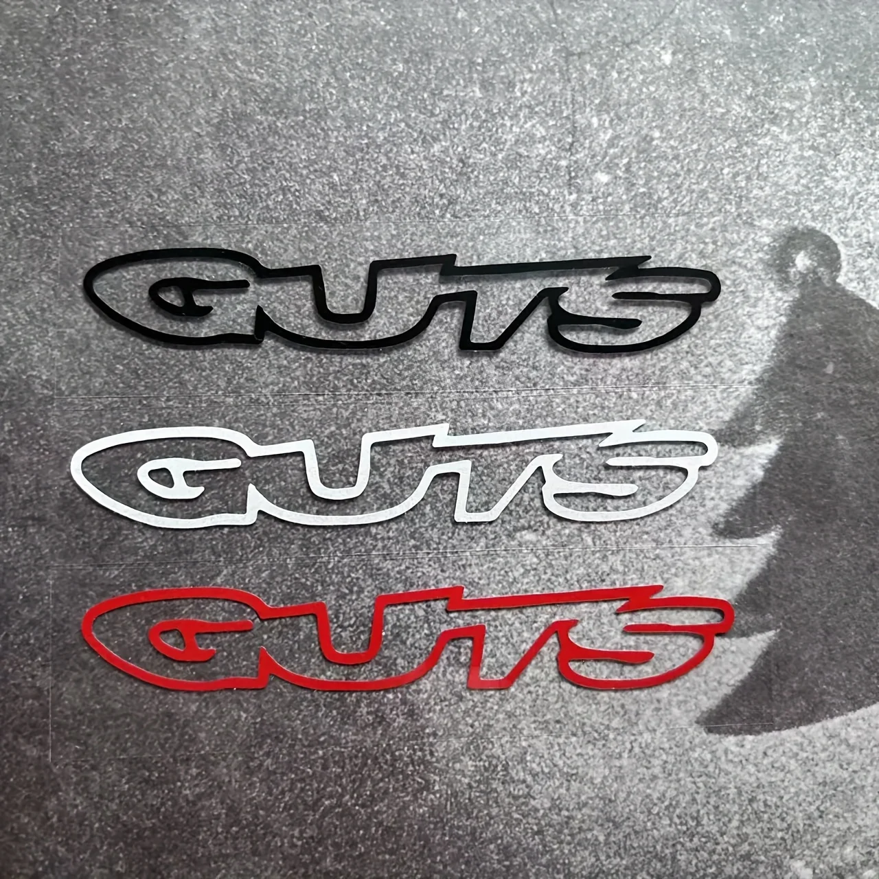 1PC "GUTS" Text Stickers, Waterproof Vinyl Decals for Vehicles