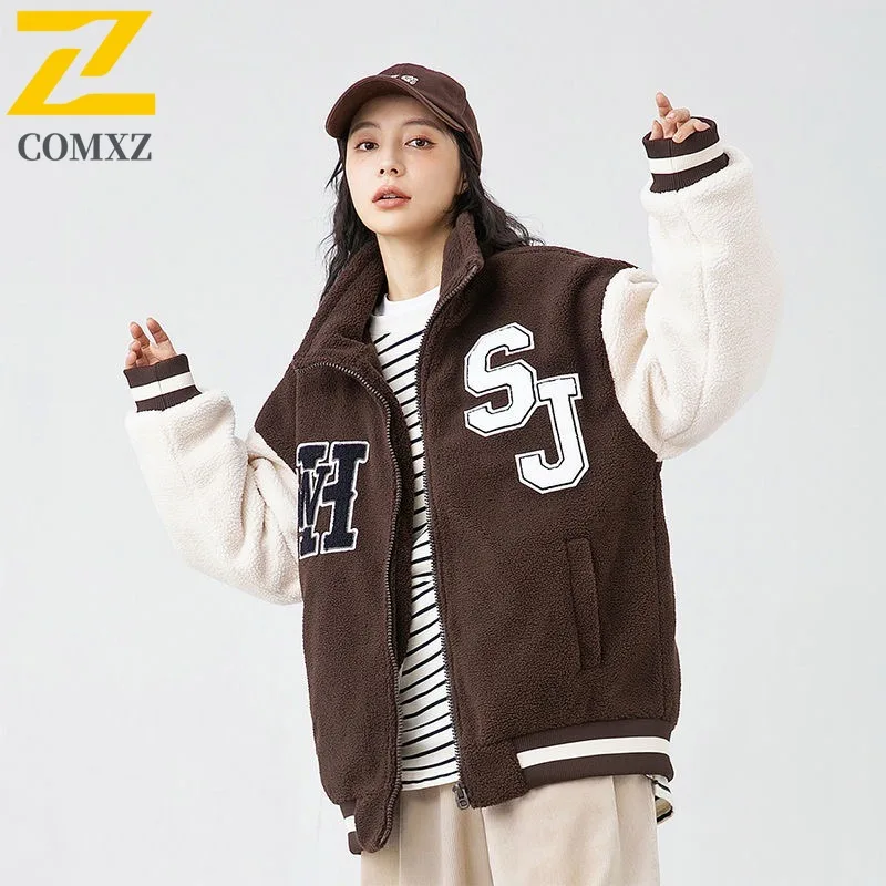 

COMXZ Мужская хлопковая стеганая куртка в гонконгском стиле с воротником-стойкой, теплая флисовая зимняя куртка, повседневная прогулка, дизайн больших размеров, стеганое пальто