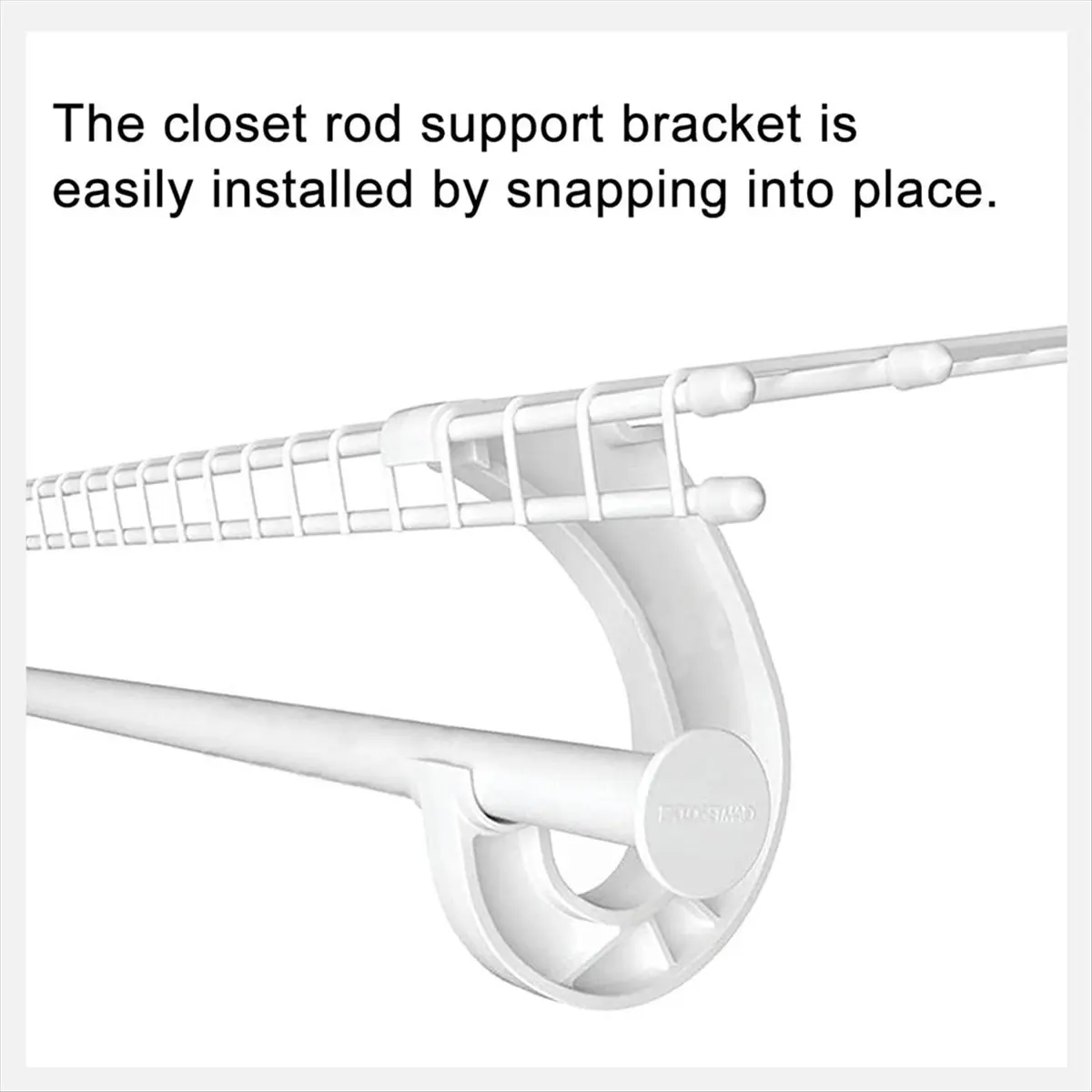 2026 Trend 6Pcs Hanging Closet Rod Support - Sturdy J-Shaped Closet Brackets for Hanging Clothes, 3/4 Closet Shelf Rod Holder