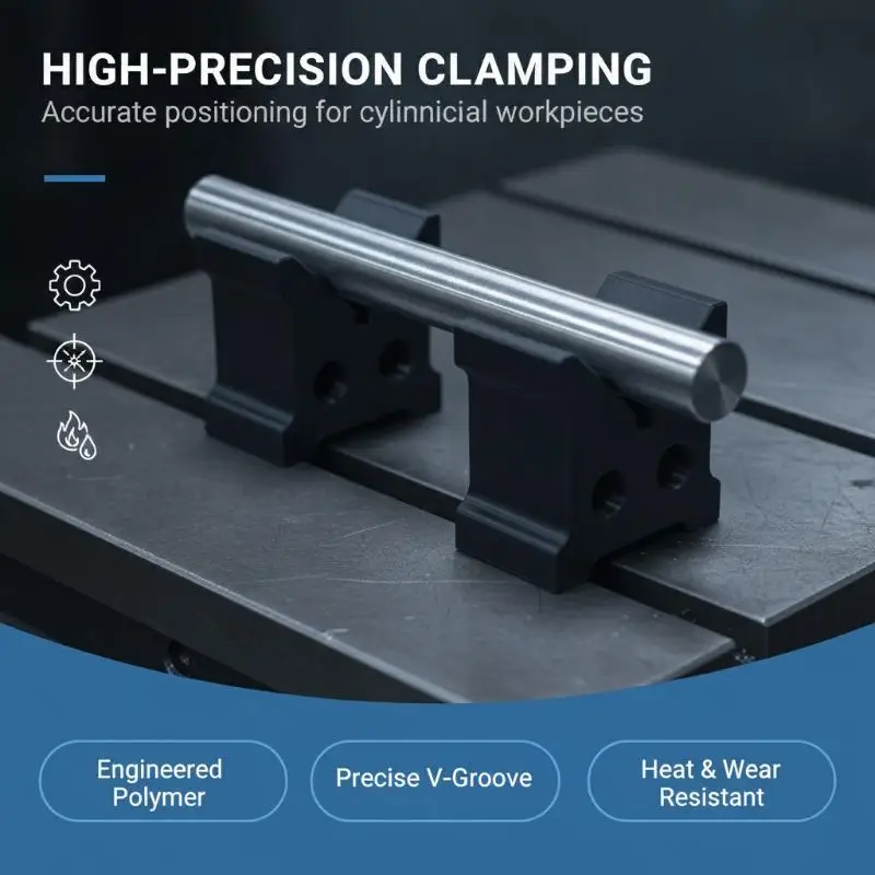 2Pcs High Precision Calibration V-shaped Cylinder Support Blocks 90° Round Bar Fixture Brackets for Workshop Use