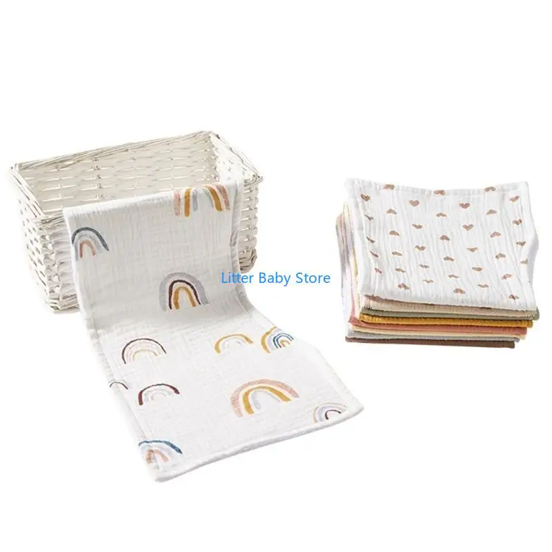 N80C 6 طبقات ملابس التجشؤ للرضع منشفة تجشؤ مستطيلة ناعمة وقابلة للتنفس