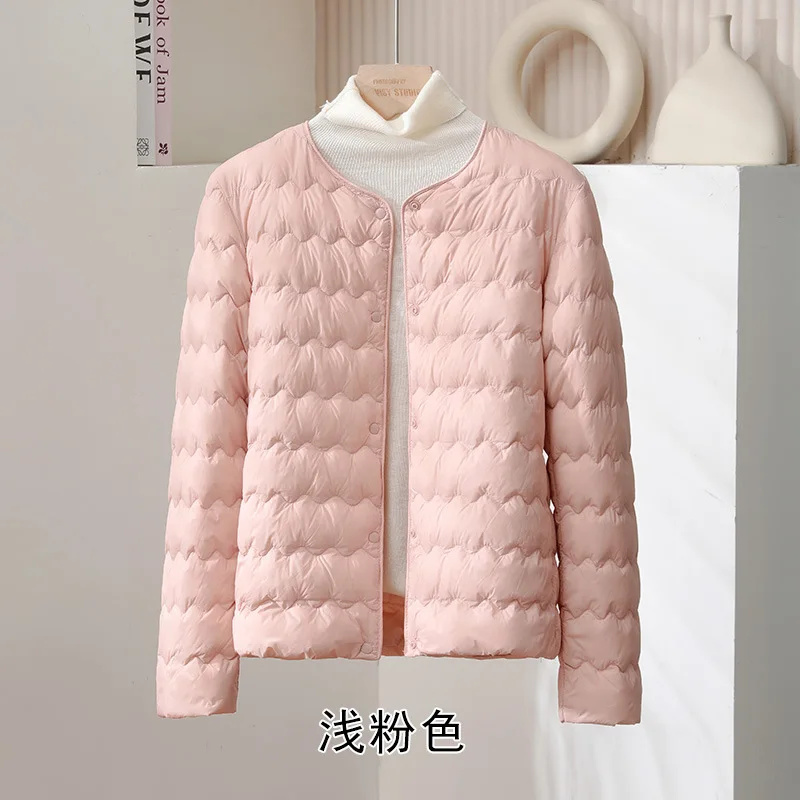 Women Ultra Light Thin White Duck Down Coat New Autumn Winter Wave Down Jacket Parkas Female Short Single Breasted Warm Outwears