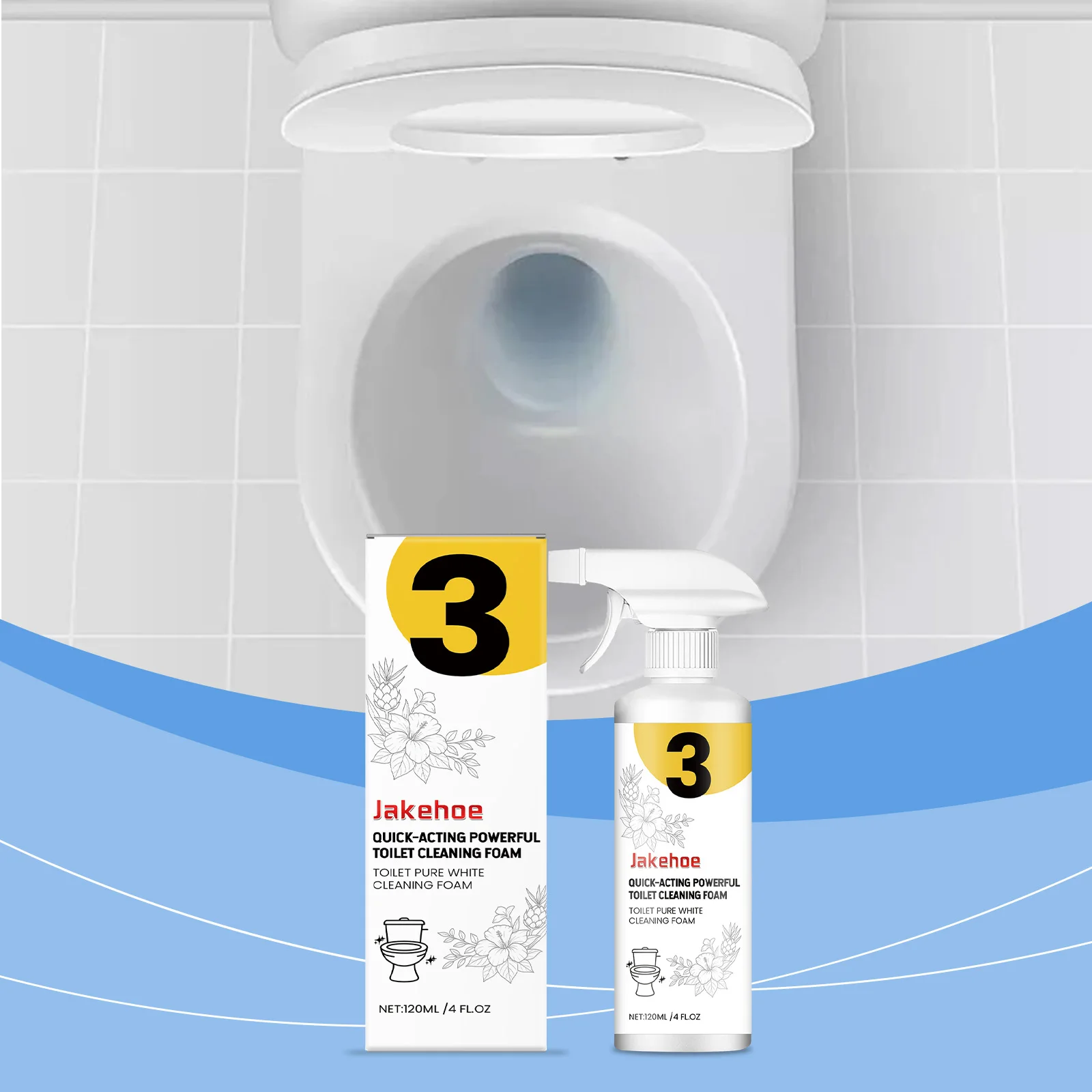 

Toilet Bowl Cleaner Spray - Removes Stubborn Stains & Limescale - Fresh Scent, Safe for Ceramic & Smart Toilets