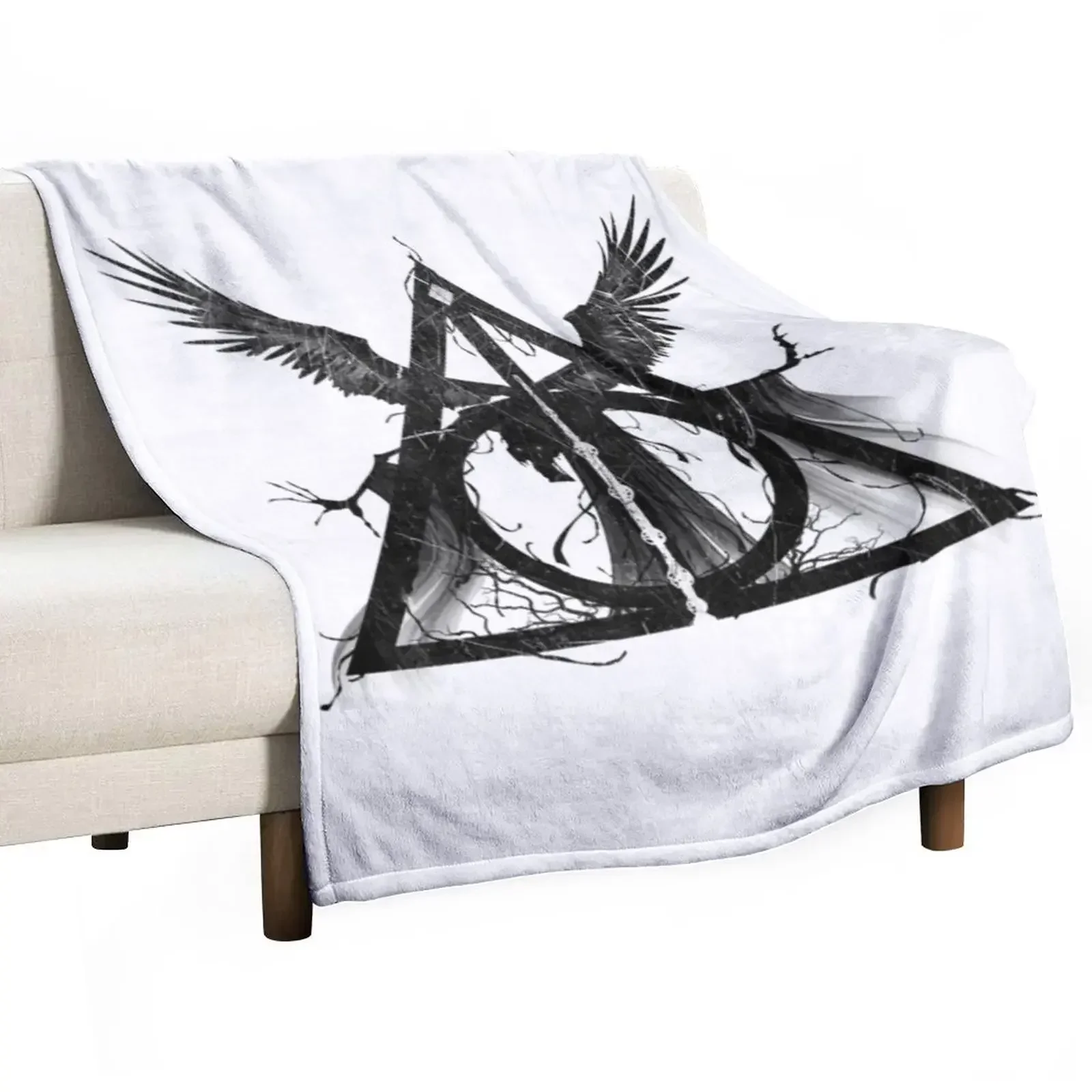 

Magic Deathly Halllow Black Throw Blanket Cute Travel Decorative Throw Blankets