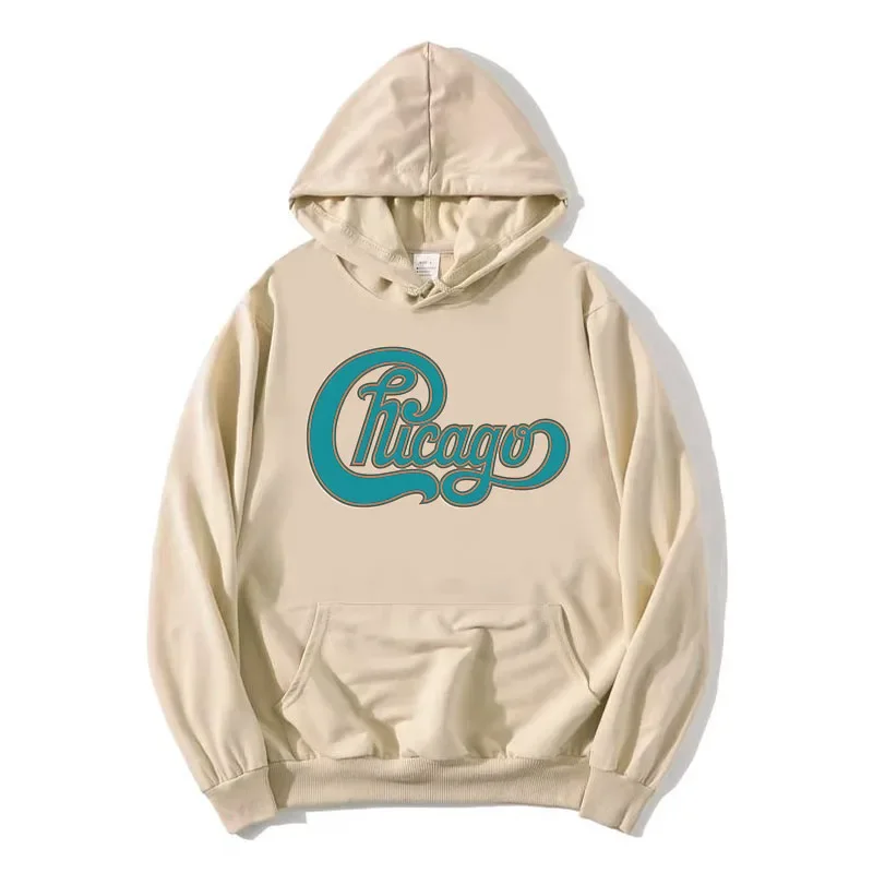 女性/男性 トップス シカゴ ライブ イン ベガス パーカー シカゴ アメリカ バンド グラフィック スウェットシャツ ルーズ カジュアル グラフィック プリント プルオーバー