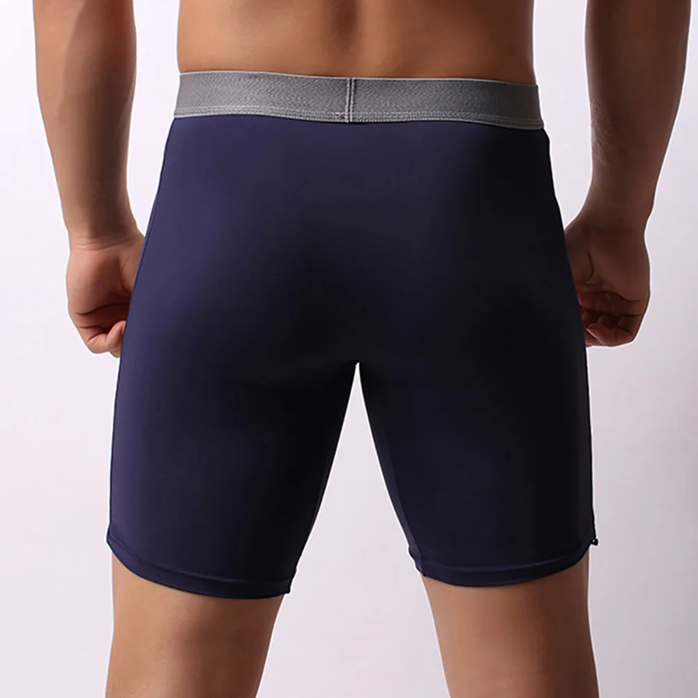 Men Long Seamless Smooth Short Underwear Thin Breath Briefs Sport Tights Sleepwear Elasticity Bottoms Panties Homewear