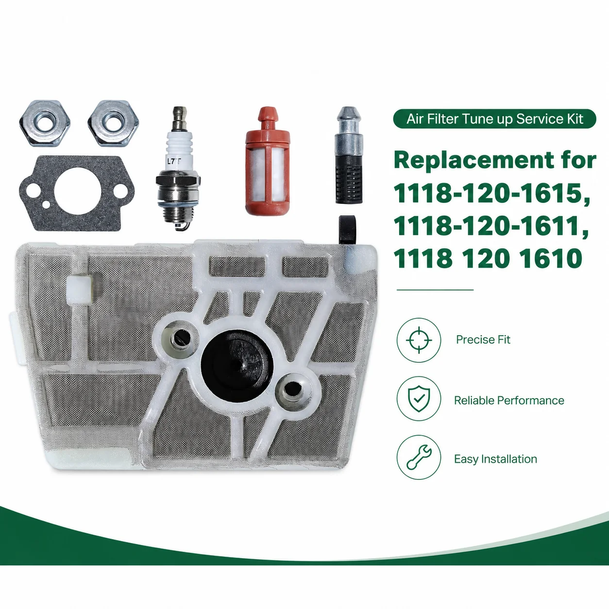 Tune Up Kit Air Filter Fuel Filter Spark Plug Bar Nut Carb Gasket For Stihl 028 028AV Wood Boss Chainsaw Replaces 1118-120-1615