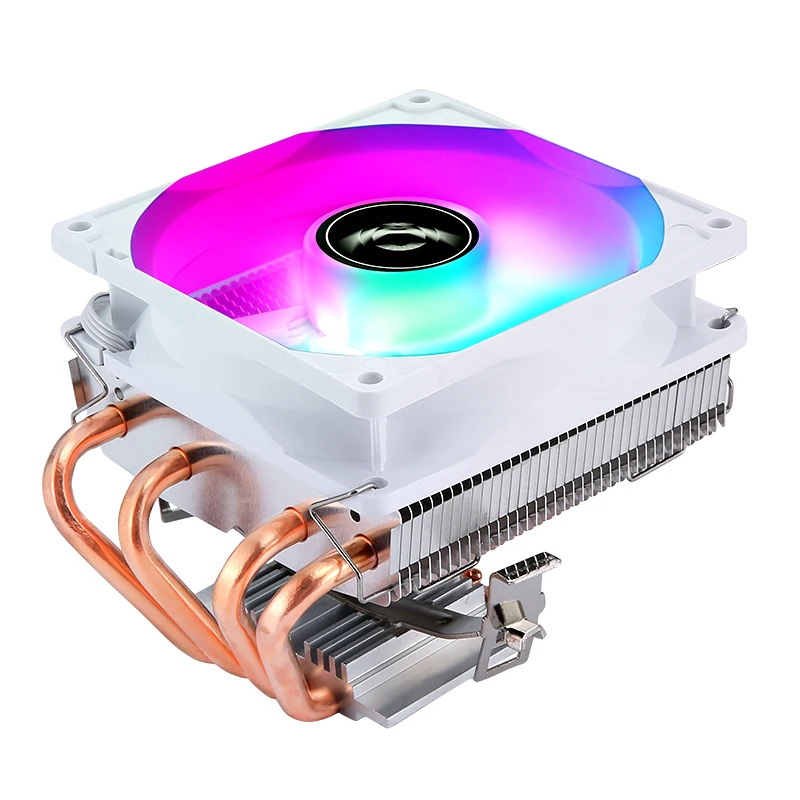 QiuzAim Computer Processo 2/4 Heat Pipe Horizontal Cooler Cpu Fan 4pin/PWM Air-cooling Install LGA2011 115x 1200 1700 AM4 X99 E5
