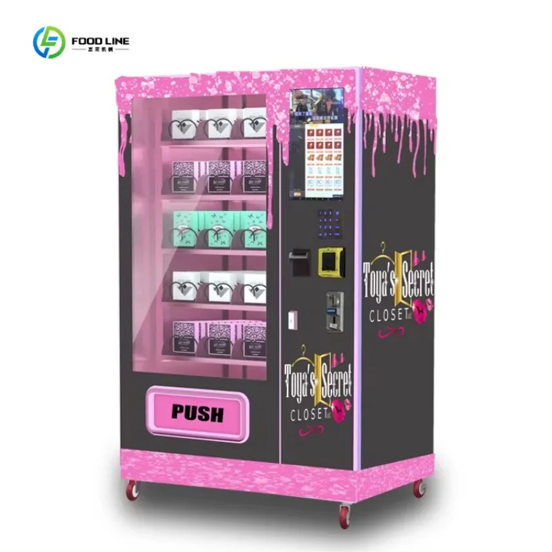 Pink Wig Hair Vending Machine Cosmetics False Eyelashes Vending Machine with Banknotes and Coins FL Customized