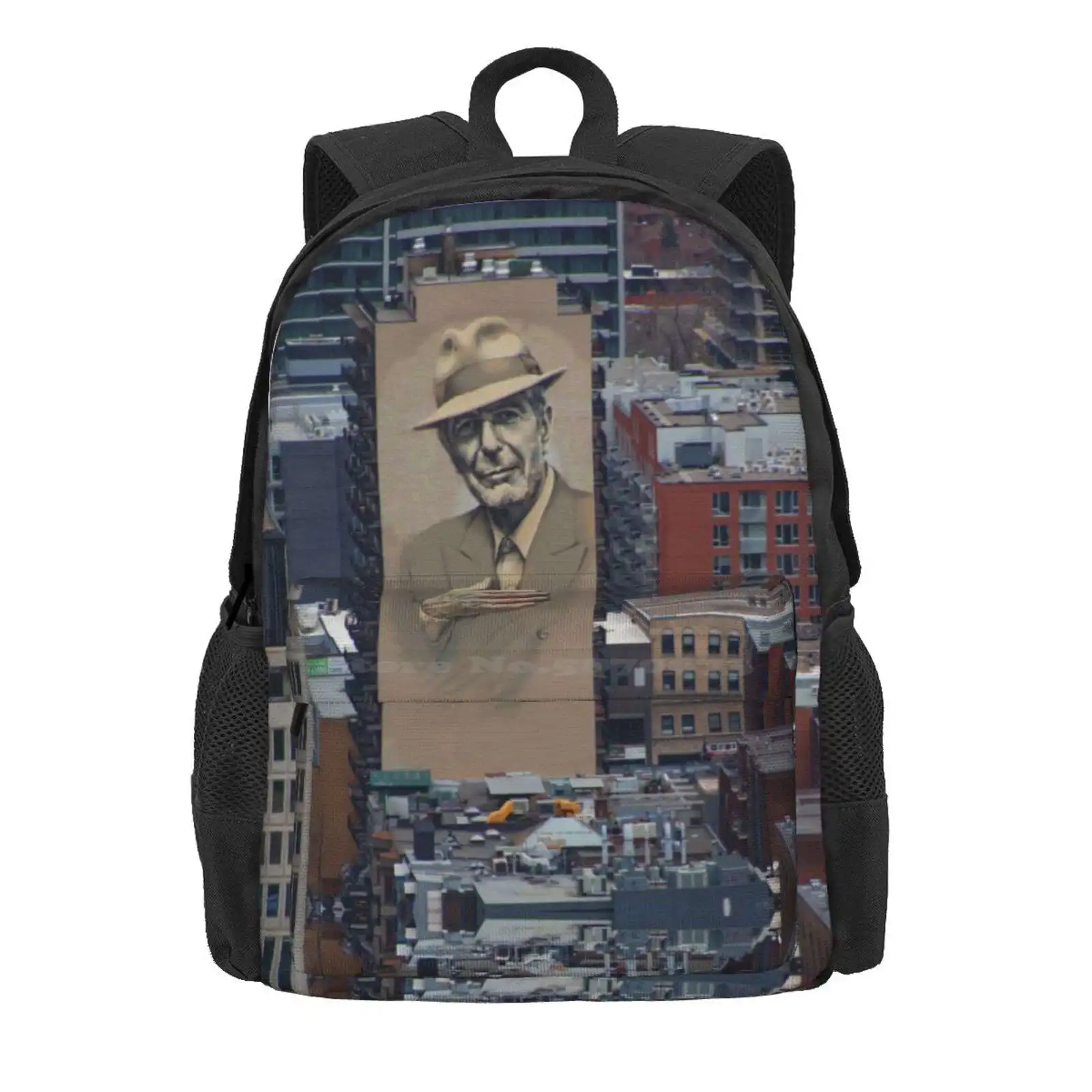 Leonard Cohen Mural Montreal Hot Sale Schoolbag Backpack Fashion Bags Landmark Crescent Street Things To See In Montreal Poet