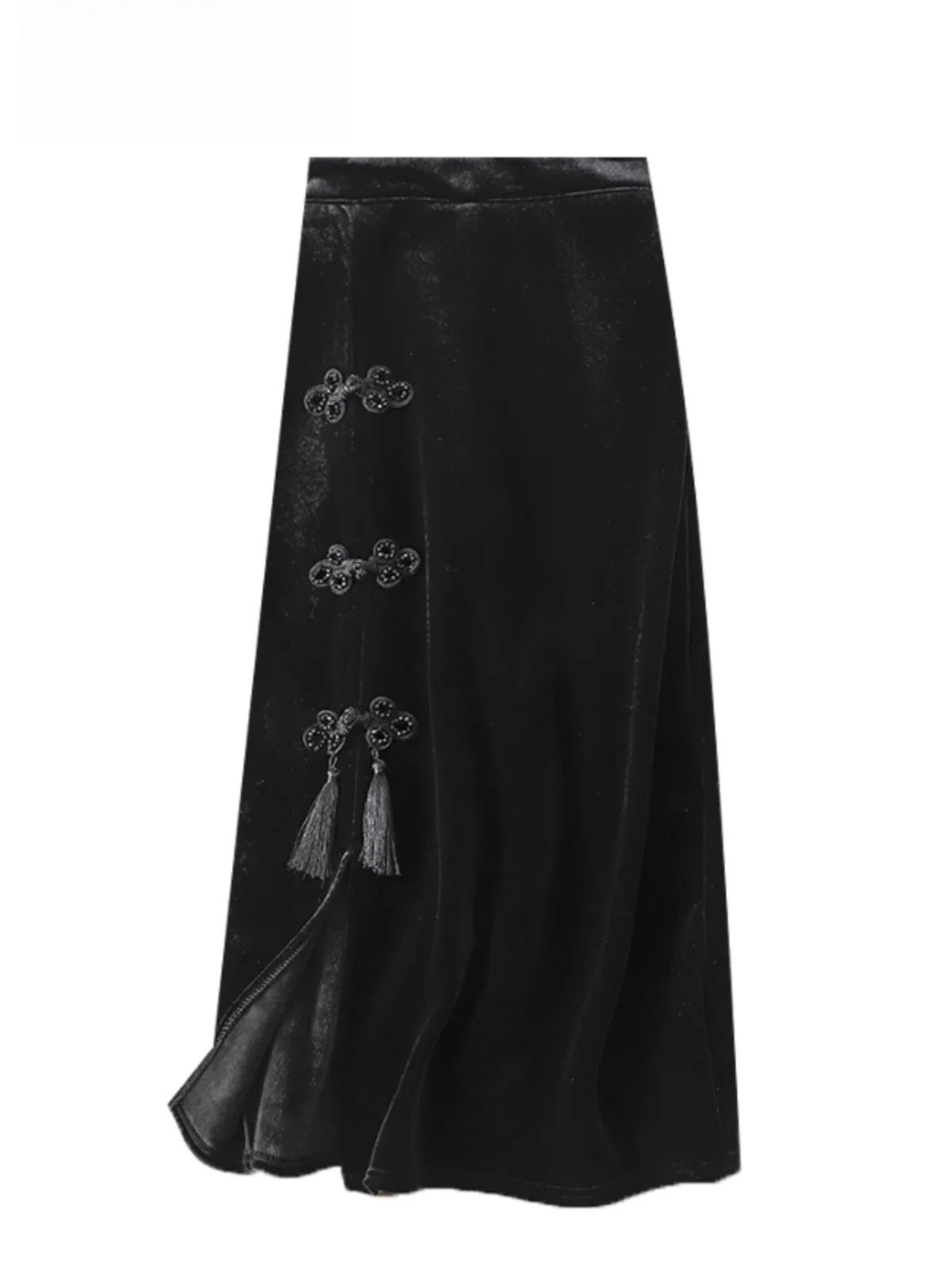 

Юбка Cara CLUB в стиле ретро, китайская, бархатная, больших размеров, повседневная, женская, весенняя новинка, удобная, А-силуэт