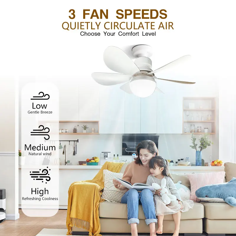 E27 With Remote Control LED Ceiling Fan 30W/40W Dimming Function Fan Light Suitable For Study Room Kitchen Dining Room AC85-265V image 4