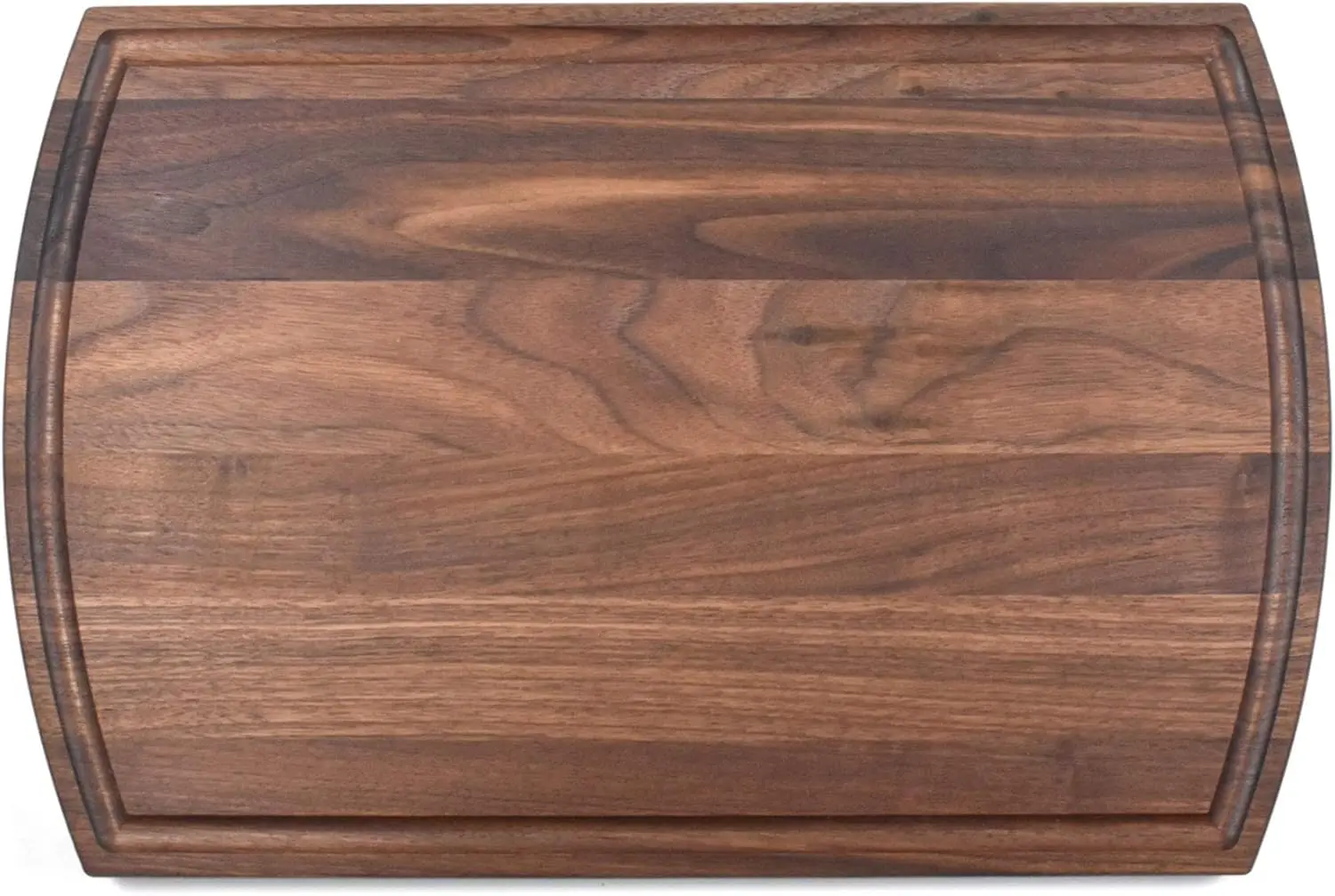 

Revival Woodworking - 16 Inches x 10.5 Inches x 0.75 inches Arched Wood Cutting Board With Juice Groove - Maple, Cherry,