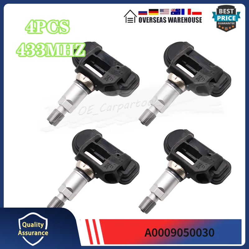 4PCS TIRE PRESSURE MONITOR SENSOR TPMS 433MHz A0009050030 670002790 For Mercedes-Benz A-Class S-Class W176 W246 W205 GLE GLK GLC