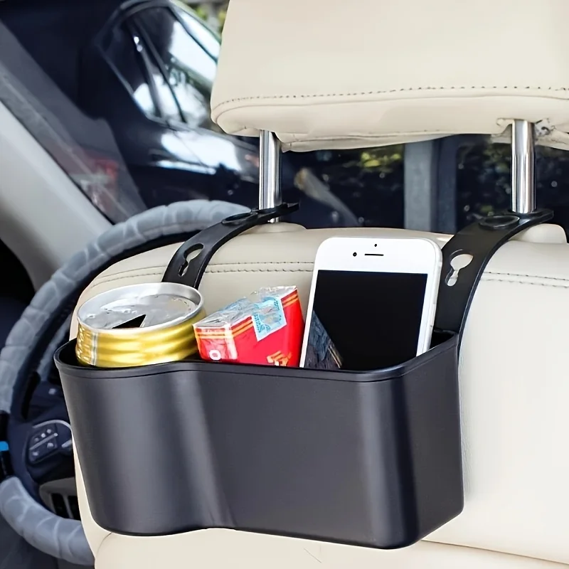 1pc, Adjustable car storage box - Universal rear seat back organizer, multifunctional beverage rack, trash can, Versatile Rack