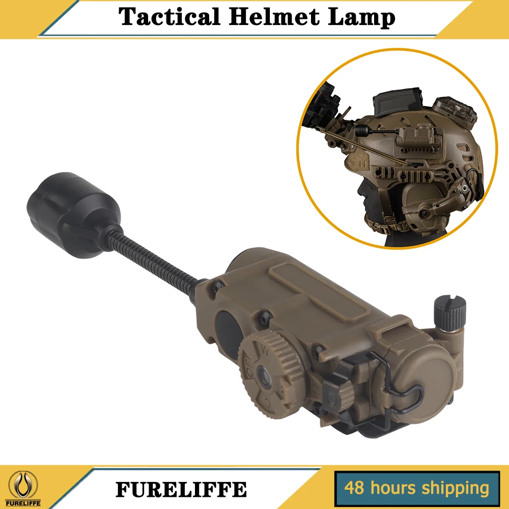 Tactical Helmet Signal Light White Flashlight/IR&Color Light Mode,Adapt To Helmet Magic Fastener Outdoor Hunting Contest Fishing