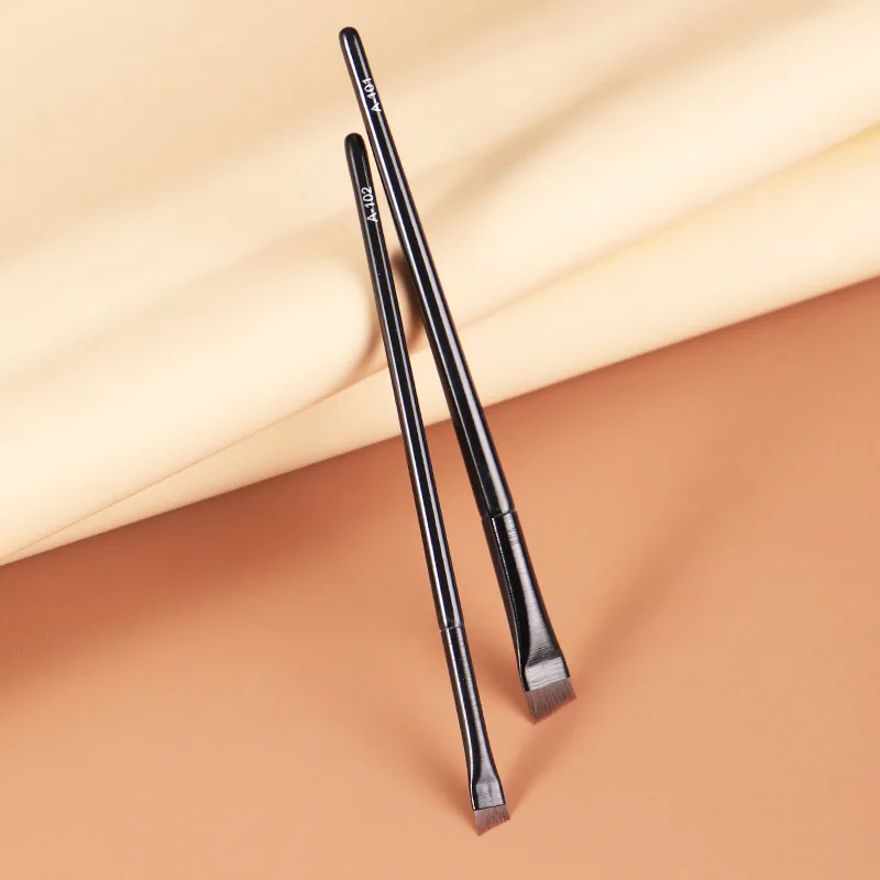 Professional Oblique Angle Eyeliner Eyebrow Brush Synthetic Hair Flat Eyeliner Eyebrow Blending Brushes Super Thin Sharp