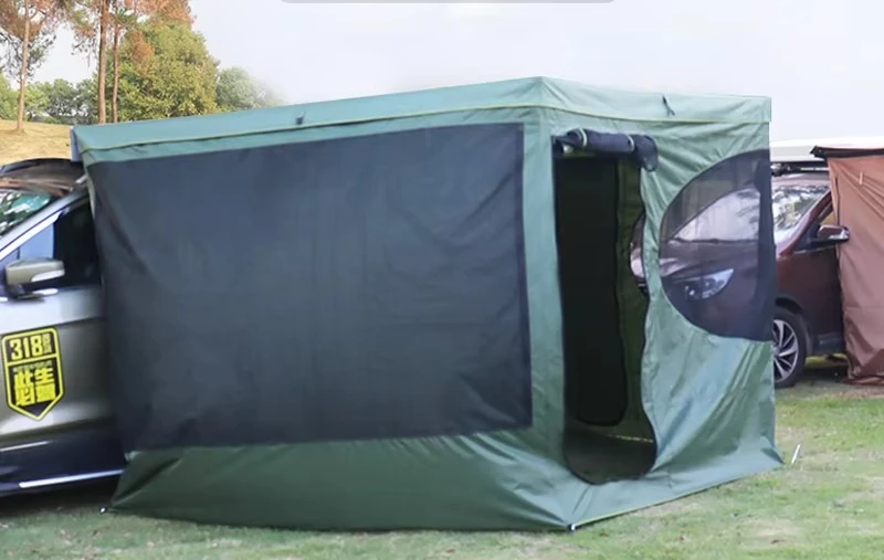 Double Layer Outdoor Car Camping Tent Waterproof Car Side Tent Ground Awning Tents