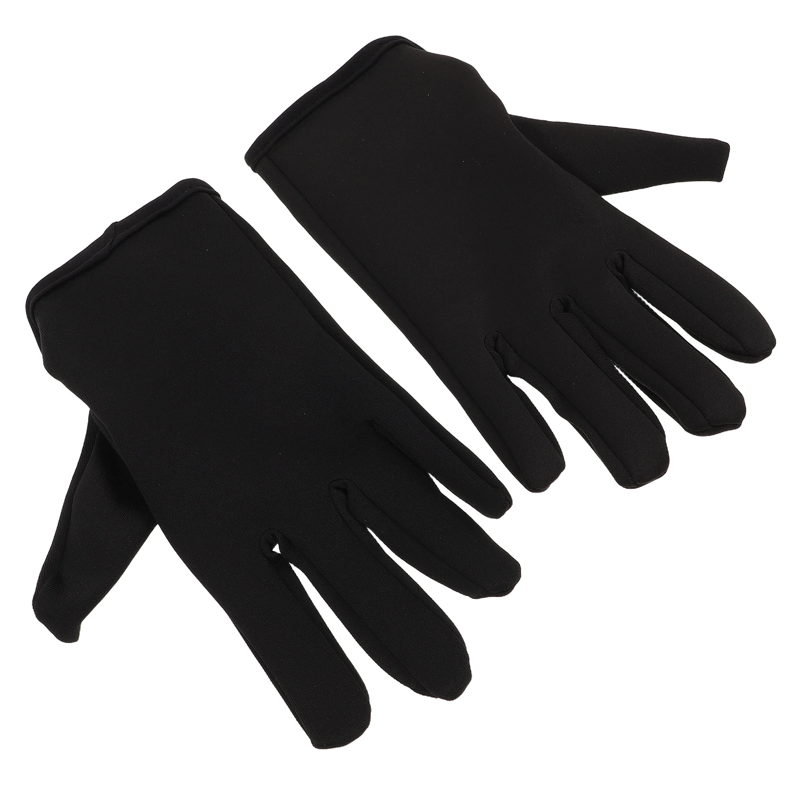 

1Pair Heat Resistant Hair Styling Gloves Thick Five Finger Design Adjustable Strap Protective Reusable Mittens for Curling Wand