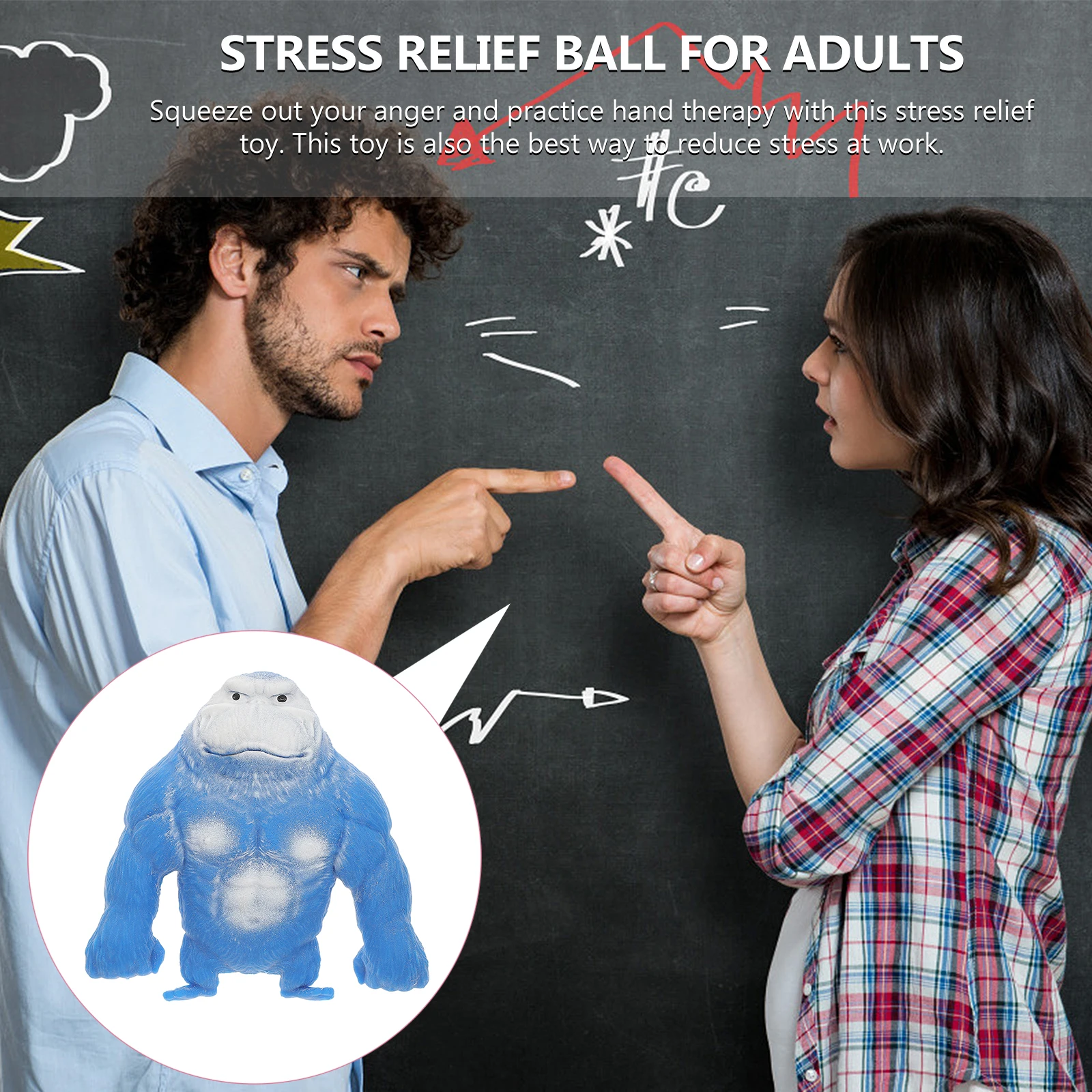 

Soft Tpr Gorilla Decompression Squeeze Stress Relief Adorable Design Smooth Surface Portable Lightweight Interactive Sensory