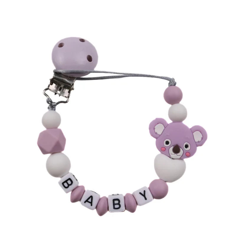 الطفل شخصية اسم مشابك مصاصة للرضع سلاسل مصاصة اليدوية طفل التسنين سلسلة الحلمة كليب اللعب هدية الوليد مخصصة