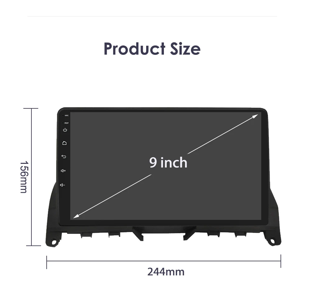 9“ Hizpo 2Din Android Auto Wireless CarPlay Car Radio for Mercedes Benz C-Class W204 S204 2007 - 2010 GPS RDS DSP UI8581 System