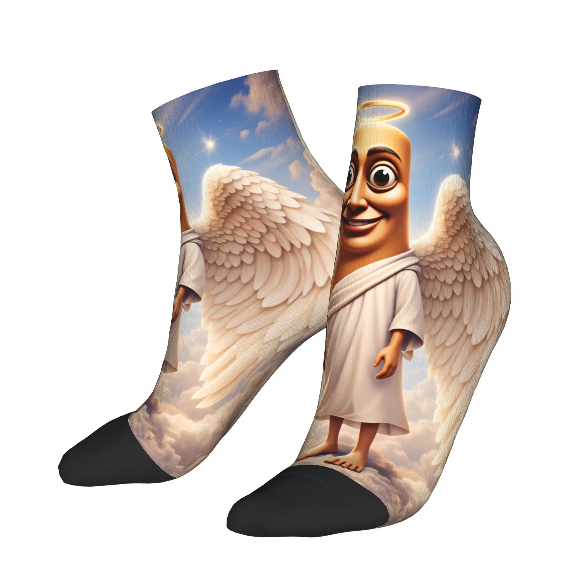 

Tung Tung Sahur Angel Halo Ankle Socks Non-Slip Soft Climbing Socks For Adults Men Summer Funny Custom Sock