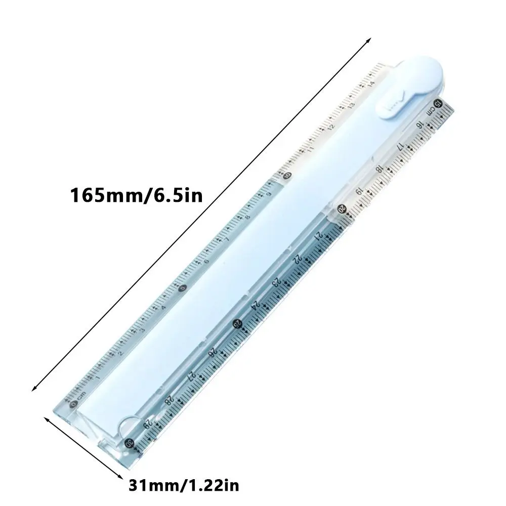 Transparent 30CM Foldable Ruler Foldable Easy Storage Measuring Ruler Clear Scale Geometric Drawing Ruler Students