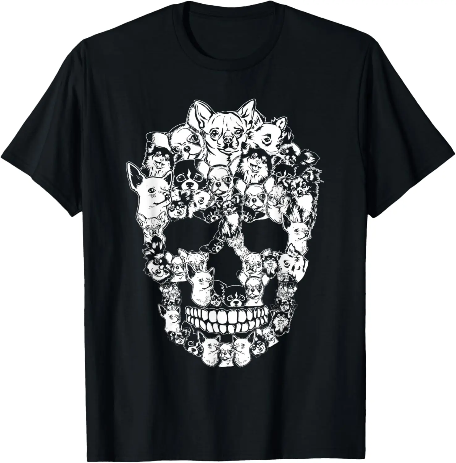 Chihuahua Dog Graphic Halloween Skull Costumes T-Shirt