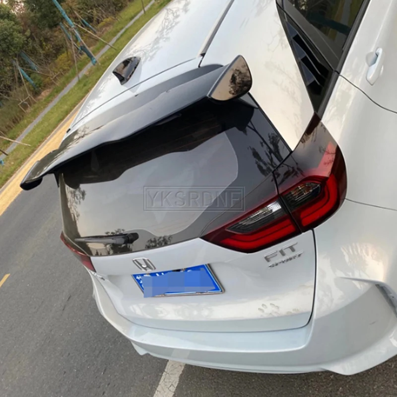 General Purpose Car Styling For 2020 New HOnda Jazz Fit Spoiler High Quality ABS Material Painted Car Rear Tail Wing Decoration