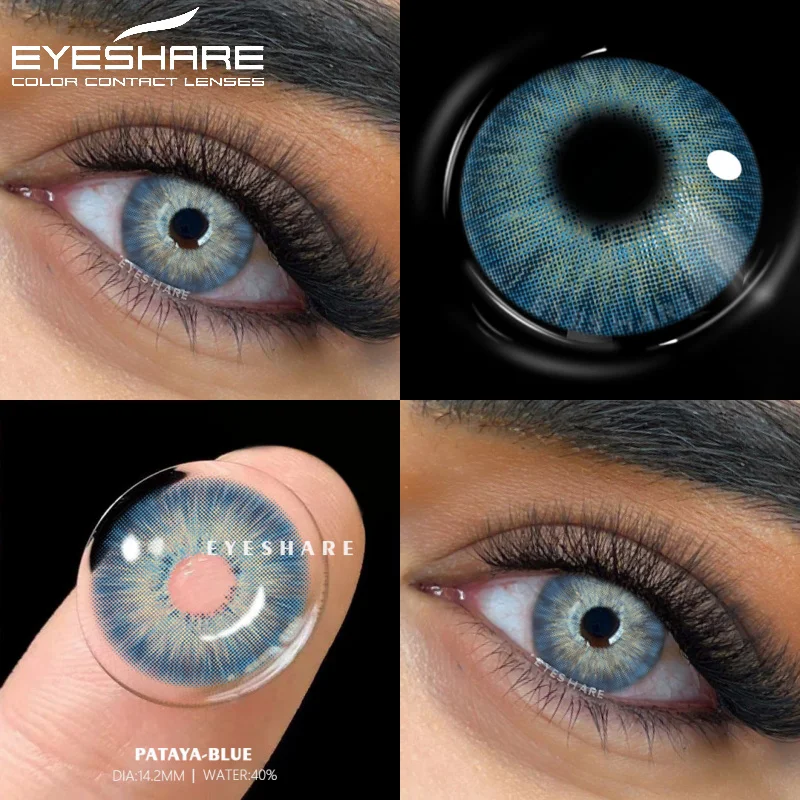 EYESHARE 2pcs Colored Contact Lenses For Eyes Natural Blue Eye Lenses Gray Pupils Lens Yearly Fashion Green Contacts Black Lens