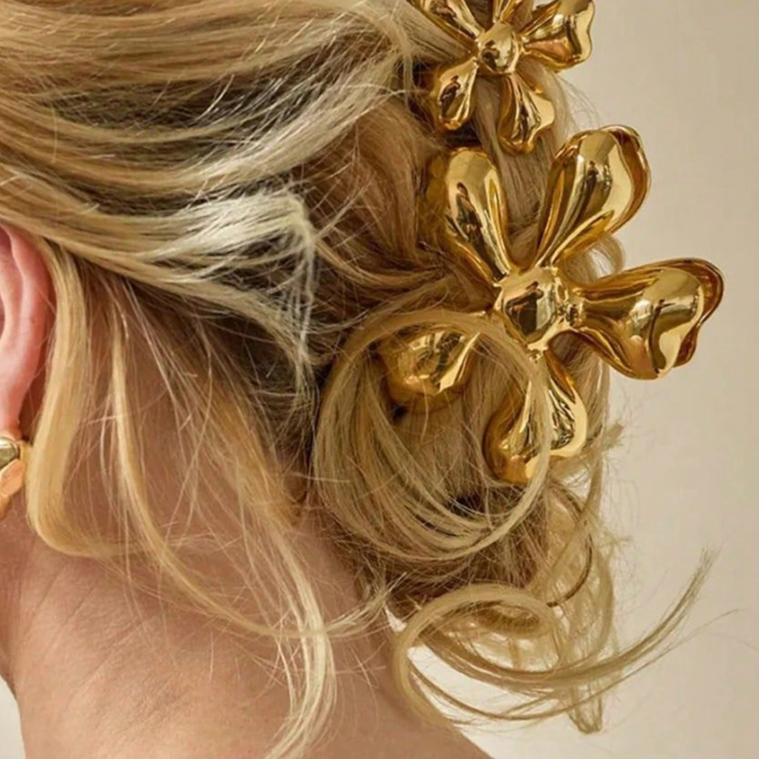 Punk Exaggerated Hair Crab Clamps  Irregular Texture Shell Flower Large-Sized Back Of The Head Clip For Women Hair Claws