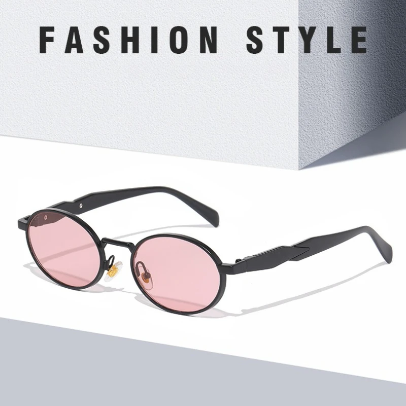 

Vintage Oval Metal Sunglasses Women Fashion Retro Driving Sun Glasses Female Ins Trendy Travel Eyewear Male UV400 Shades