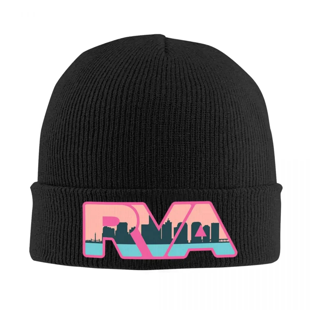 RVA Richmond VA Logo Warm Knitted Cap Fashion Bonnet Hat Autumn Winter Outdoor Beanies Hats for Unisex Adult