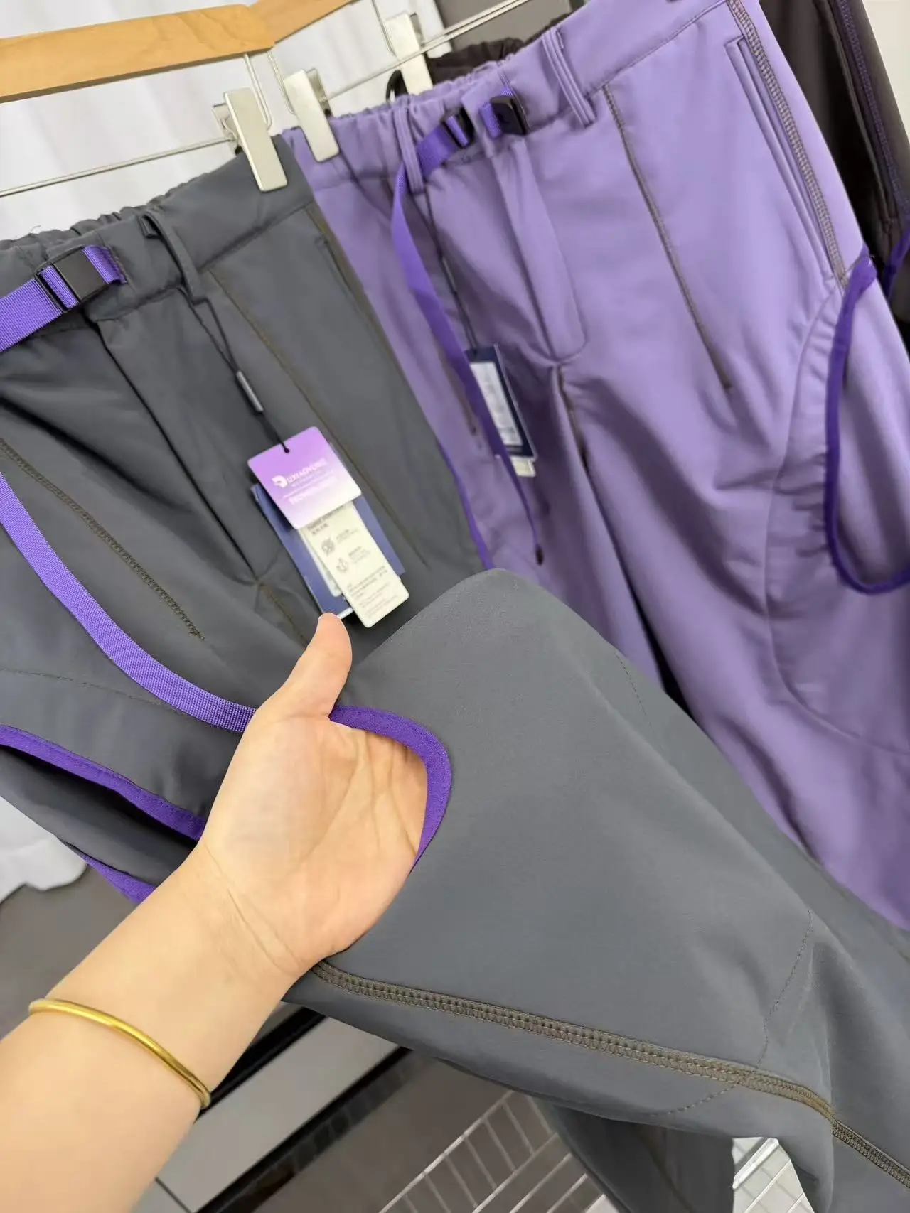 Spodnie trekkingowe z podszewką Thiened Fce, proste nogawki, spodnie spadochroniarzy, codzienne spodnie na jesień i zimę, spodnie w blokach kolorystycznych.