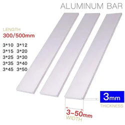 Aluminum bar  thickness 3mm width 10-50 length 300 500mm aluminum alloy Aluminium Flat Bar plate 5 6 7 8 9 10 12 15