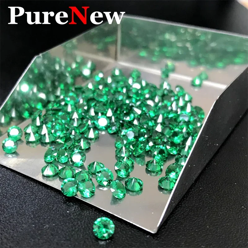 PureNew 0.9 مللي متر-16 مللي متر مختبر نمت كولومبيا الزمرد شكل دائري الأحجار الكريمة مع شهادة AGL حجر عالي الجودة لصنع المجوهرات بنفسك #1