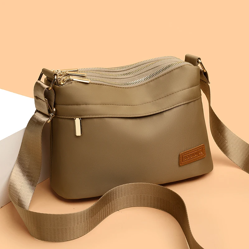

Повседневная нейлоновая сумка-кроссбоди, женская сумка на одно плечо, модная трехслойная женская сумка-сэтчел в корейском стиле, новая модель 2025 года