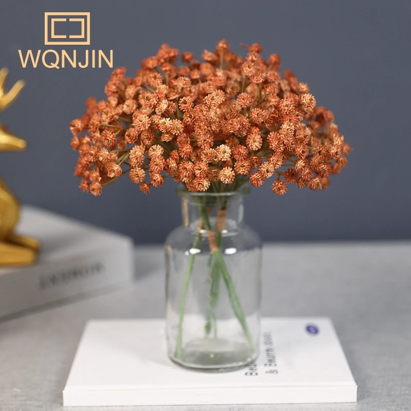 Simulierte Blumen, 3 teile/los, Retro-Herbst babys breath, kleine Blumen sträuße Blumen für die Heim dekoration, Blumen arrangement zubehör – Detail 1