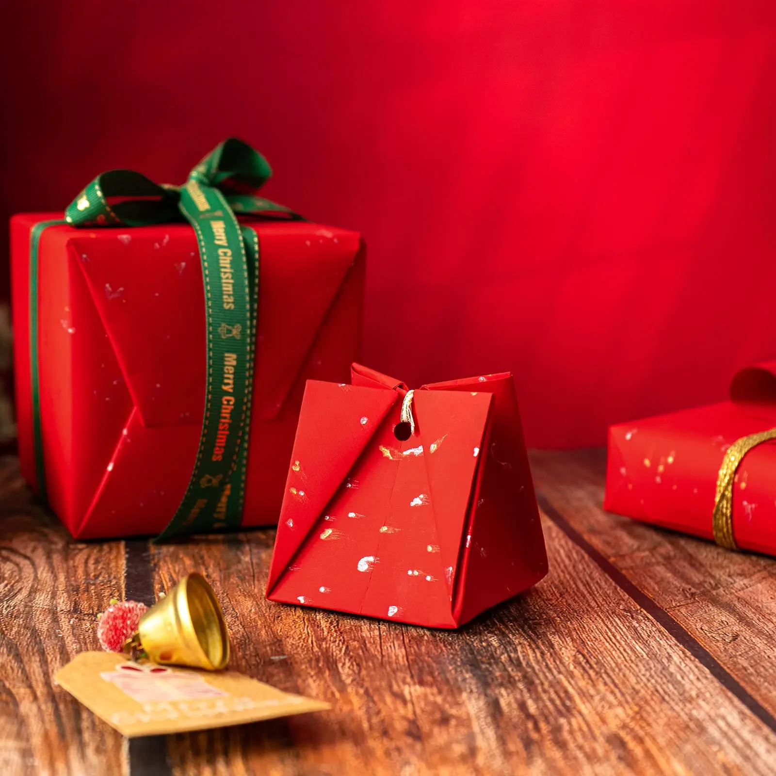 1 لفة 17 بوصة × 118 بوصة لفة صغيرة من الذهب الأحمر لعيد الميلاد مع لمسة حريرية مثالية لعيد الميلاد وأعياد الميلاد والزفاف والعطلات