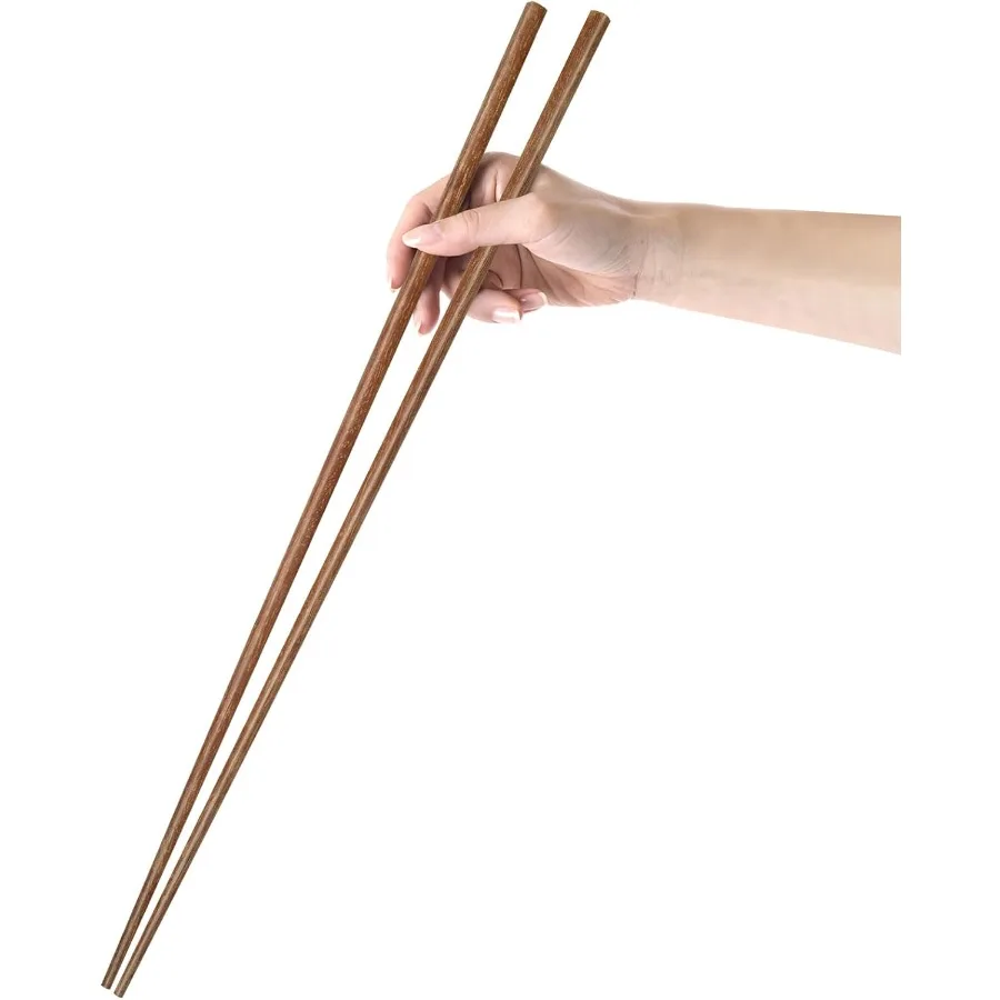 

Cooking Chopsticks Extra Long 16.5" Wooden Kitchen Chopstick Reusable for Noodles Frying Hotpot 16.5