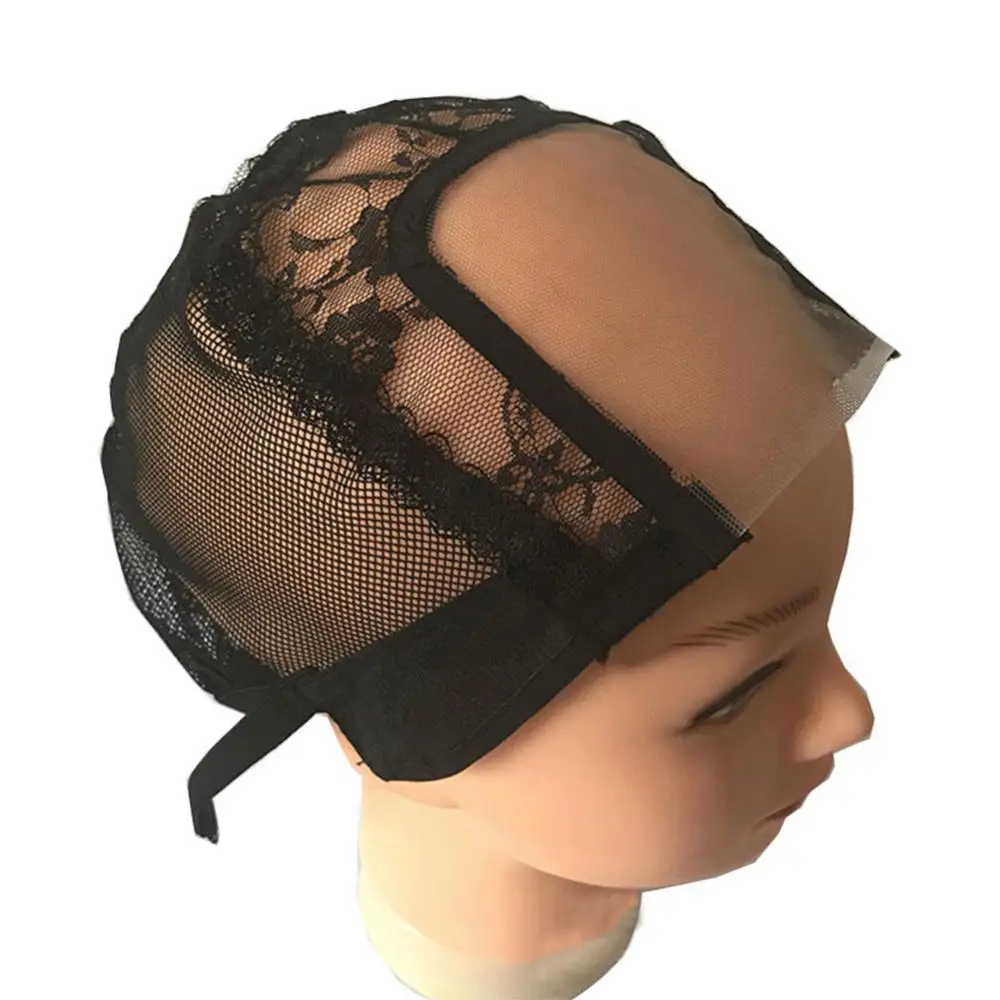 U Shape Wig Cap Elastic Synthetic Hair Lace Net Adjustable Straps Weaving Hat Lace Genius Wig Cap For Wig Making Easy To Wear